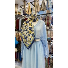 Güz Işıltısı Eşarp Lacivert