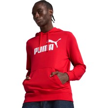 Puma Ess No.1 Logo Hoodie Erkek Kırmızı Günlük Stil Sweatshirt 68257211