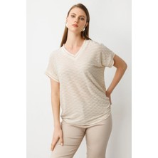 51458 Onteks Ribanalı V Yaka Bluz