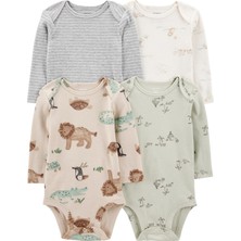 Erkek Bebek Uzun Kollu 4lü Body