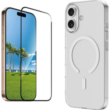 Iphone 17 Kılıf Kamera Korumalı Magsafe Sert Mika Pc Porto Kapak-Şeffaf + Tam Kaplayan Anti Statik Esd Cam Ekran Koruyucu