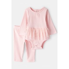 Kız Bebek Pembe Body Pantolon