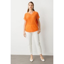 51458 Onteks Ribanalı V Yaka Bluz