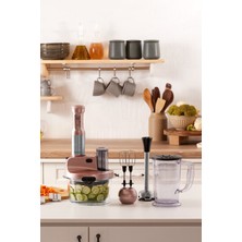 Şeffaf Cam Mutfak Robotu, Uzun Blender, Ayaklı, 6 Bıçak, 2500 W, Pembe