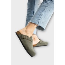 Mantar Taban Boston Birkens Model Günlük Sabo Unisex Ev Terliği Haki