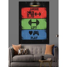 Anime Lift Play Grafik Tasarım Dekoratif Kanvas - Mdf Ahşap Tablo