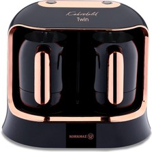 Iki Gövdeli Kahve Makinesi, Siyah ve Rosegold, Şık ve Fonksiyonel Tasarım