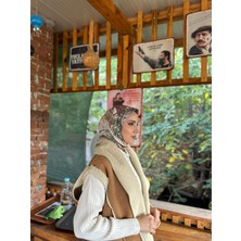 Rumi Desenli Eşarp Kahverengi