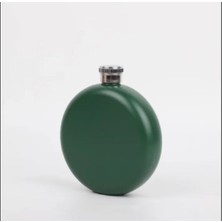 Haki 5 Oz Paslanmaz Çelik Yuvarlak Şarap ve Viski Flaskı, Taşınabilir Alkol Şişesi