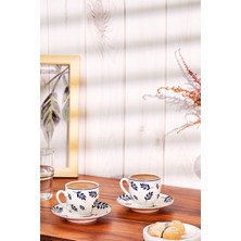 Şık 2 Kişilik Kahve Fincan Takımı, 90 Ml, Modern Tasarım, Lacivert Renk