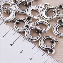 Zengezur Ay Yıldız Püskül Malzemesi 10LU Minik-Gümüş Rengi