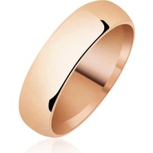 5 mm Düz Bombeli Rose Gümüş Alyans