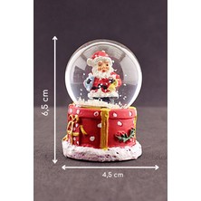 Yeni Yıl 2023 Hediyeleri Noel Baba Mini Boy Işıklı Kar Küresi 6,5 cm 1x
