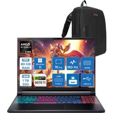 Acer Nitro V 16S Aı AN16S Amd Ryzen™ Aı 9 365 80GB Ddr5 1tb SSD 12GB/RTX5070Tİ 110W 16"qhd+ 2560X1600 180Hz IPS WIN11HOME Gaming Bilgisayar. NHU07EY001H23+ZETTAÇANTA
