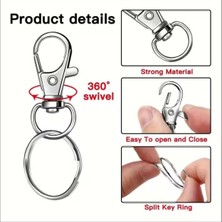 10 Adet Gümüş Halkalı Papağan Klips Anahtarlık Halkası Anahtarlık Malzemeleri