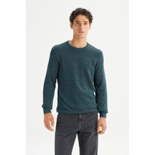 Lee Pamuklu Regular Fit Bisiklet Yaka Logolu Kazak Erkek Kazak L2520364 405
