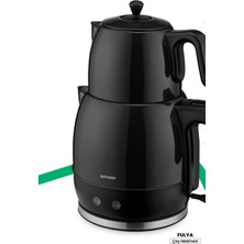 Geniş Kapasiteli Siyah Çay ve Su Isıtıcı, Paslanmaz Çelik, 2200W