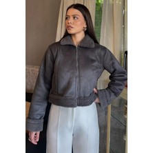 Içi Peluşlu Kadın Nubuk Mont P-00018395