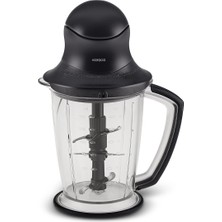 6 Bıçaklı Doğrayıcı, Buz Kırma, 1000W, Ergonomik, Parlak Siyah
