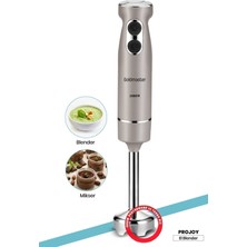 Paslanmaz Çelik 1000W El Blender, 2 Kademe, Sessiz, 4 Bıçaklı Gri