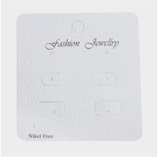 Zengezur 6 Delikli Lüx Küpe Kartı-Beyaz