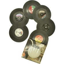 Retro Plak Tarzında Şık Bardak Altlıkları, Klasik ve Modern Uyum Sağlar.
