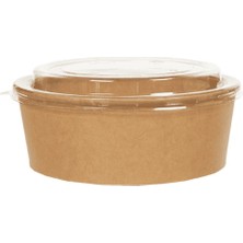 Kahverengi Karton Salata Kasesi Kapaklı 550CC 50 Adet