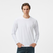 Nautica Erkek Beyaz Classic Fit Uzun Kollu T-Shirt V57007T.1BW