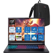 Acer Nitro V 16S Aı AN16S Amd Ryzen™ Aı 9 365 64GB Ddr5 512GB SSD 12GB/RTX5070Tİ 110W 16"qhd+ 2560X1600 180Hz IPS WIN11PRO Gaming Bilgisayar. NHU07EY001P17+ZETTAÇANTA