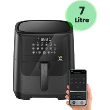 7 Litre Akıllı Yağsız Airfryer Siyah, Sağlıklı ve Hızlı Pişirme Cihazı