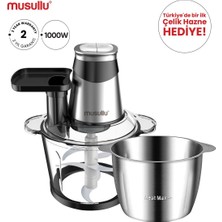 3 Litre Metalik Rondo Doğrayıcı, Rendeli, Pratik ve Şık Mutfak Aleti