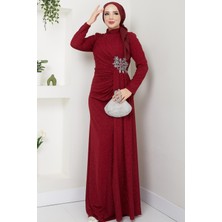 Gözde Tesettür Abiye Bordo