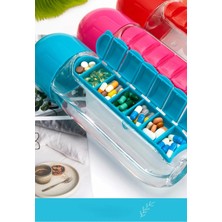 600 ml Mavi Hap Bölmeli Sağlık ve Spor Için Su Matarası