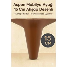 Aspen Mobilya Ayağı 15 cm Ahşap Desenli – Kanepe Koltuk Tv Ünitesi Baza Uyumlu
