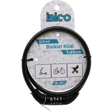 Şifreli Eko - Ince Bisiklet Kilit Çelik Tel Siyah Şeffaf Kılıf 7MMX65CM (4887)