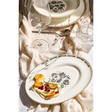 Beyaz 25 cm Bone Kayık Tabak, Şık ve Kullanışlı Ev ve Davet Ürünleri