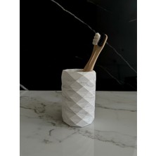 Dekoratif Beton Diş Fırçalık El Yapımı Banyo Aksesuarı Masaüstü Kalem Kutusu