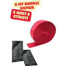 Kırmızı Renk Emniyet Kemeri 8mt. (Etiket Hediyeli)