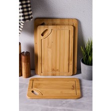 Bambu 3'lü Doğrama Tahtası Seti, Kahverengi, Dayanıklı ve Şık Tasarım