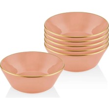 6'lı Somon Pembe Kase Seti, 15 Cm, Şık ve Kullanışlı Ev Gereçleri