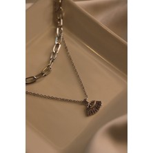 Kadın Gümüş Gözlü Kolye