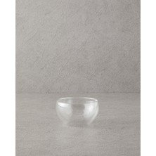 Şeffaf Çift Cidarlı Cam Kase 11,5 Cm, Zarif ve Dayanıklı Tasarım