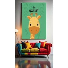 Özkacar Group Çocuk Odası Kreş Be Yoruself Zürafa Ev Duvar Salon Güzellik Salonu Ofis Dükkan Dekarasyon Kanvas Tablo