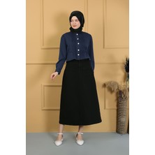 Tesettür Etek Koyu Siyah