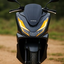 Honda Pcx 2021 - 2024 Geniş Uyumlu Far Üstü Film Turuncu