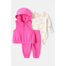 Kız Bebek Pembe Yelekli Set