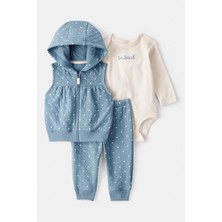 Kız Bebek Mavi Yelekli Set