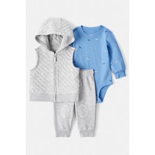 Erkek Bebek Gri Yelekli Set