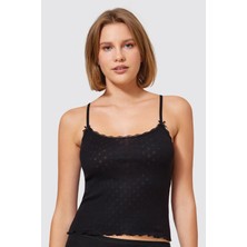 Berrak 7017 Bayan Ip Askılı Atlet -Siyah - - Xl