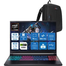 Acer Nitro V 16S Aı AN16S Amd Ryzen™ Aı 9 365 64GB Ddr5 2tb SSD 8GB/RTX5060 115W 16"qhd+ 2560X1600 180Hz IPS WIN11PRO Gaming Bilgisayar. NHQXUEY001P19+ZETTAÇANTA